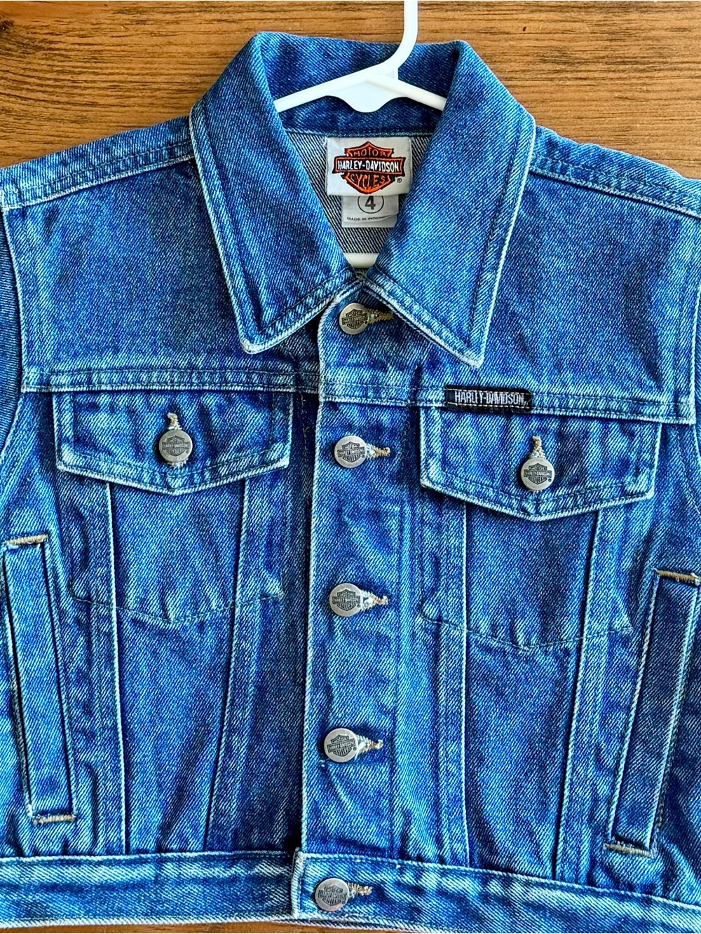 Harley-Davidson Blue Denim Jacket with Branded Buttons